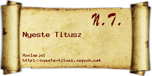Nyeste Titusz névjegykártya